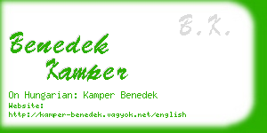 benedek kamper business card